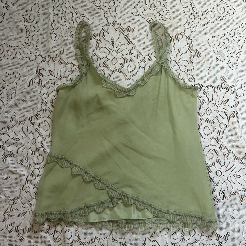 Studio M Light Green Sheer Top